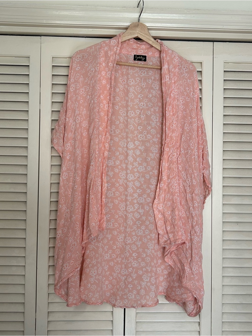 Anthropologie 'Symbology' Peach Floral Sheer Cover-Up